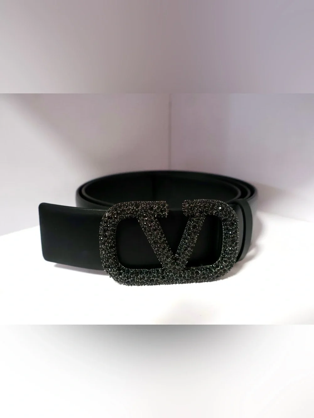 Valentino Black Crystal-Embellished V-Logo Sunglasses